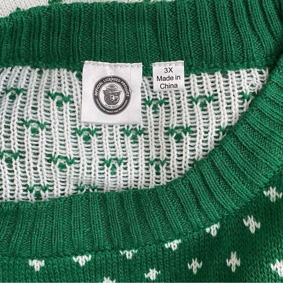 Smokey the Bear Only You Pom Pom Ugly Christmas Sweater Sz 3X - Picture 8 of 12